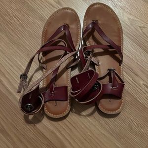 Ankle strap tie up sandals